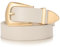 SUOSDEY Damen Ledergürtel für Jeanshosen, Modischer Leder Taillengürtel Kleidergürtel mit Goldener Schnalle beige