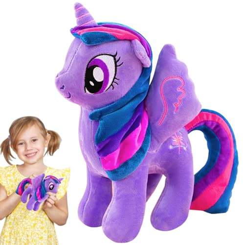 Mecctuck Peluche a Cavallo, Pony Arcobaleno, 20 cm, Giocattolo per Bambini, Regalo di Compleanno o Natale
