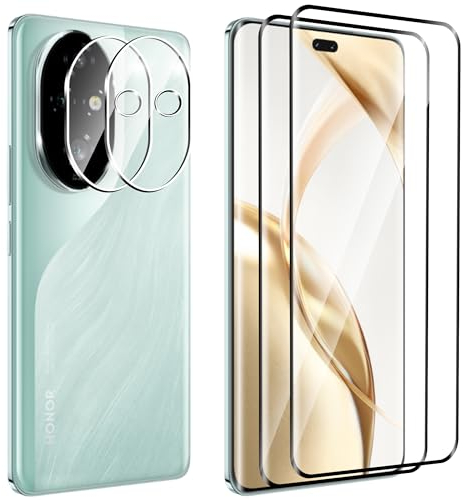 FDHYFGDY 2 Pièces pour Honor 200 Pro Film de Protection pour Verre Trempé, 2 Pièces de Film de Verre pour Appareil Photo, Dureté 9H, Protecteur d'écran Anti-Rayures et sans Bulles