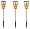 SUAVER Mosaik Solarleuchte, Wasserdichte Solar Gartenleuchte Bodenleuchte Außen Garten Licht,Edelstahl Außenleuchte Solarlampe Dämmerungsschalter Perfekt für Garten, Balkon und Terrasse (3pcs Orange)