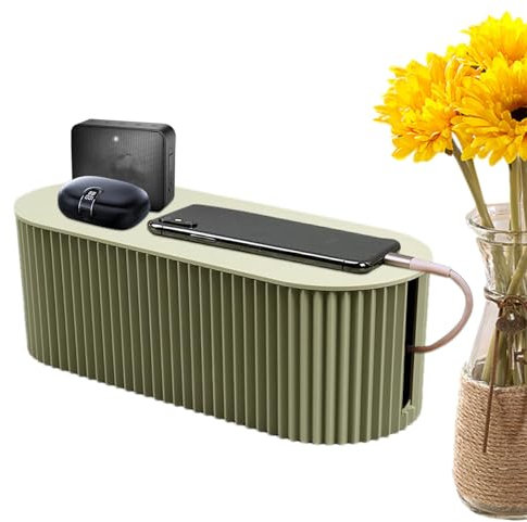 Vbnuyhim Kabel-Aufbewahrungsbox, Kabel-Organizer-Box - Elektrokabel-Organizer-Halter für den Schreibtisch,Kabelmanagement-Aufbewahrung, Kabel-Organizer-Box für Verlängerungskabel, Steckdosenleisten,