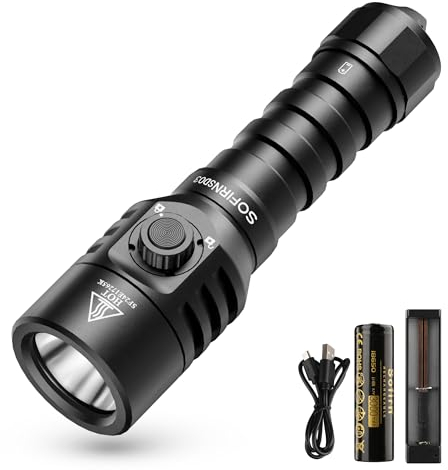 Sofirn SD03 Tauchleuchte, 1800 Lumen Unterwasser Taschenlampe mit Abschließbarem Schalter, Tauchen Taschenlampe IPX8 Wasserdichte 100m,3 Lichtstufen & Aufladbar Akku und Ladegerät 