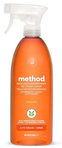 method Limpiador de cocina, potente limpiador multiusos para cocina, elimina la grasa y la suciedad, aroma fresco de clementina, ideal para uso diario, 1 x 828 ml