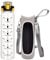 DEARRAY 1l / 1 litre Gourde d'eau en Verre avec Paille et Marqueur de Temps 1000ml Motivation Sport Bouteille en Verre avec Protection en Néoprène