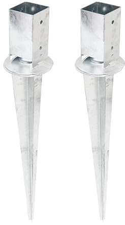 Alberts 4er Set Einschlag-Bodenhülse | für Vierkantholzpfosten | feuerverzinkt | 71 x 71 mm | Gesamtlänge 750 mm