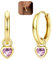 LOLIAS Silber 925 Creolen für Damen und Mädchen - Huggie Ohrringe Mit Herz Klein Gold Mit Anhänger - Hypoallergene Kinder Ohrringe