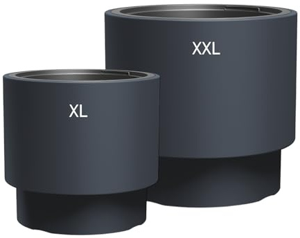 MELTOM Pflanzkübel Groß 2er-Set Rund Ø 39,5 + 47,5 cm Anthrazit Matt | Ø 39,5 + 47,5 cm · Gefäße 40 + 68 L · herausnehmbare Innentöpfe 20 + 30 L · Innen & Außen · ohne Abflussloch