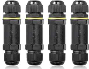 mizikuu 4 Stück 5 Polig Kabelverbinder, Wasserdicht IP68 Verbindungsmuffe Verbindungsbox für Ø4-14mm Kabeldurchmesser Erdkabel Kabelsteckverbinder für Outdoor