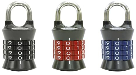 Master Lock Locker Lock Set Your Own Combination Padlock, 3 Pack, Colors May Vary, 1535EC3
