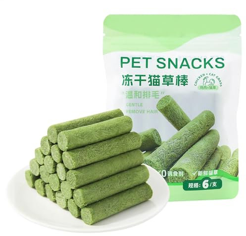 Maciun Katzengras-Stick, Katzengrasstäbchen für Indoor-Katzen, Katzengras-Kaustab, Katzengras, Zahnstab, Haarbälle, natürliches Gras, Backenzähne für Katzen im Innenbereich, Katzengrasstäbchen