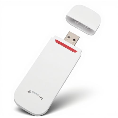 4G LTE USB WiFi Modem, Portable Mobile Internet Device with SIM Card Slot, USB Router for Travel, Supports Up to 10 Users Connection
