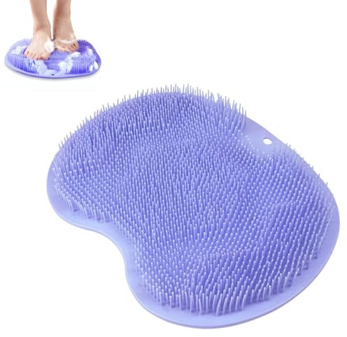 Foot Scrubber for Shower Non-Slip Suction Cup Foot Cleaner Massager Mat for Foot Care Exfoliation Spa Foot Circulation & Pain Relief (Blue)