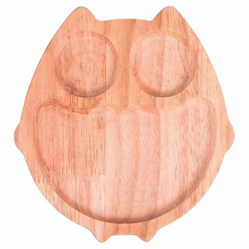 Teller/Schneidebrett Eule Holz 17x16 cm Natur