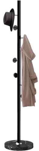 Porte-manteau sur pied en métal avec base en marbre, porte-manteau solide pour entrée, porte-manteaux