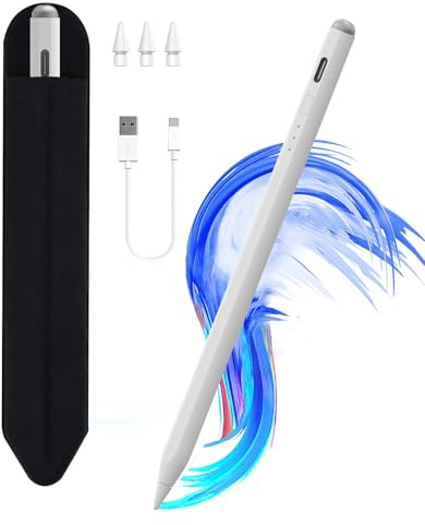 Stylet pour iPad 11 et 10e génération, Charge Plus Rapide 14 Minutes, avec Porte-Crayon, rejet de la Paume, sensibilité d'inclinaison, pour iPad Air11 et 13 (M3/M2), iPad Pro 11 et 13 (M4)