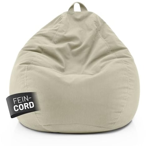 Lumaland Comfort Line Sitzsack Feincord XXL - 315 L | bequemer Sofa Sessel Cord – ideal zum Pouf | EPS Perlen Bean Bag mit Füllung | Indoor Sitzsessel - waschbar | Liegesack für Erwachsene & Teenager