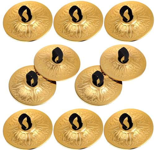 SILENRADAWN 10 Piezas de Platillos Pequeños de Dedo de Cobre para Danza del Vientre Textura Pulida que Crea Sonidos Nítidos, Ideales para Fiestas Temáticas y Entretenimiento