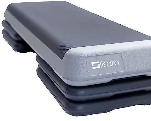LISARO Aerobic Stepper XXL, Fitness Stepper, rutschfeste Heimfitness-Trainingsgeräte. höhenverstellbare (10/15/25 cm) Plattform, 110x42cm Stepp-Bench für Fitness, Workouts zu Hause und im Studio