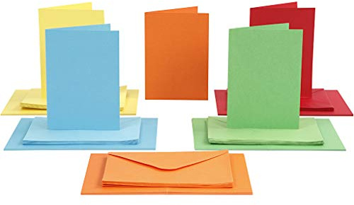 Karten & Umschläge, Kartengröße 10,5 x 15 cm, Umschlaggröße 11,5 x 16,5 cm, sortiert Farben, 50 Sets