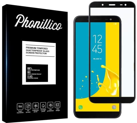 PHONILLICO Verre Trempe Samsung Galaxy J6 2018 SM-J600 - Film Protection 100% Intégral Ecran Verre Trempe Ultra Resistant Vitre Ecran Protecteur Anti Rayure Sans Bulle d’Air