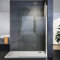 SIRHONA Paroi de douche 110 x 200 cm porte de douche avec barre de fixation cabine de douche à l’italienne, 8mm verre trempé avec Revêtement NANO la porte douche