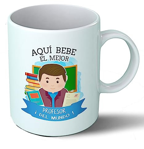Planetacase - Taza Profesor - Regalo Original - Cerámica 330 mL - Taza Desayuno Apta para Microondas y Lavavajillas - Profesores - Resistente a Lavados