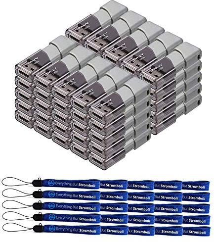 PNY 32GB USB 3.0 Flash Drive Turbo Attache 3 (50 Pack Bulk Bundle) Thumb Drives Plus (25) Everything But Stromboli (TM) Lanyard (P-FD32GTBOP-GE)