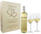 laser-diele Geschenk zur Hochzeit – Wein Geschenksets – Weinglas mit Gravur – Geschenke für Paare – Weißwein – Zwei Herzen