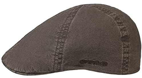 Stetson Texas Organic Cotton Flatcap Herren - Nachhaltige Schiebermütze mit Bio-Baumwolle - Flat Cap mit UV-Schutz (40+) - Herrencap Frühjahr/Sommer - Schirmmütze braun L (58-59 cm)