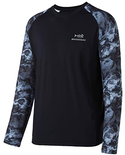 Bassdash Herren Langarmshirt Camo Shirt Performance mit 50 UPF Sonnenschutz Schnelltrocknend