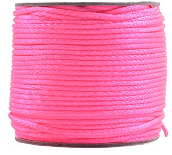 KONMAY 2.0mm Satinschnur/Flechtkordel Nylonschnur Friesen Faden Schnur für Schmuck Kunsthandwerk,45 Meters/Rolle, Neon Pink