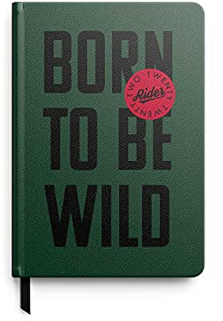 Grupo Erik Terminkalender 2022 - Terminplaner 2022 Ringbuch Kalender 2022 aus Recyceltem Leder Cover AAEDPA52202 Born to be wild grün