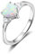 Bishilin Ring Silber 925 Damen mit Gravur, Eheringe Herz Opal Verlobungsringe Nickelfrei für Frauen Gr.57 (18.1)