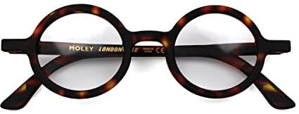 LONDON MOLE® Moley Blaulichtfilterbrille | Coole runde Form | Verhindert Augenbelastung | Für Männer, Frauen, Unisex | Federbeschläge