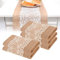 5 Stück Jute Tischläufer, 30 x 275cm Juteband Natur mit Weiß Spitze Vintage Tischband Tischdeko Leinen Jute Läufer Hochzeit Dekoration für Party Abendessen Hochzeit, Beige