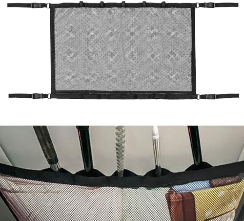 Madlife Garage Autodach Gepäcknetz Netze,Universal Autodach Gepäcknetz Decke,Reißverschluss Angelruten-Aufbewahrungsnetz für Vier Dach Armlehnen, SUV, Jeep, Van