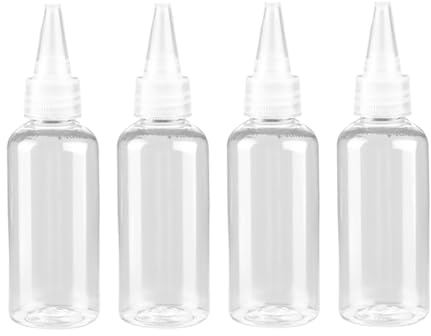 JIHUOO 6 Pcs 60ml Plastic Squeeze Bottles Small Empty Squirt Bottle Paint Glue Inks Applicator Hair Color Bottle Dropper Dispensing Bottle Refillable Liquid Applicator
