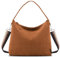 Prite Tote Bag Handtasche Damen Umhängetasche Cord Shopper Tasche mit Reißverschluss und Gurt für Arbeit Uni Schule Reise (Braun)