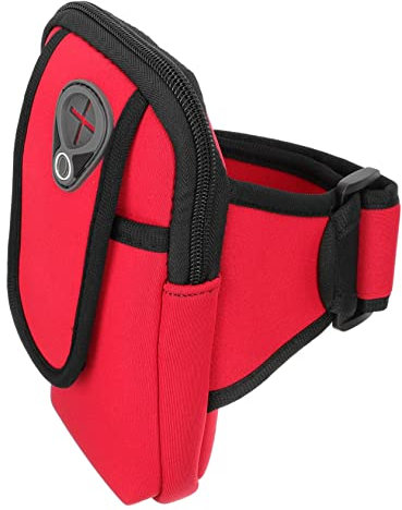 Genérico Bolsa De Brazo Deportivo Soporte para Celular con Brazalete Correr Brazalete Bolsa De Brazalete De Teléfono Brazalete De Teléfono Móvil Aire Libre Rojo Neopreno
