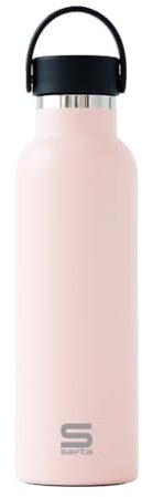 SAFTA COTTON CANDY - Botella Termo, Botella de Agua, Acero Inoxidable, Doble Aislamiento, 12h de Bebida Caliente y 24h de Bebida Fría, 7.3x25 cm, 600 ml