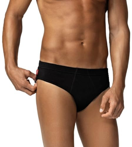 Liabel Slip Uomo (Pacco da 3) in Cotone, Mutande con Elastico, Confezione da 3 Pezzi, Bianco/Nero/Grigio (IT, Testo, XXL, Regular, Regular, Neri)