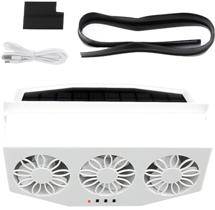 Moxeupon Solar Power - Ventilateur d'échappement solaire de voiture - Sortie d'air solaire - Ventilateur de fenêtre de voiture - Refroidisseur portable pour voiture, camion