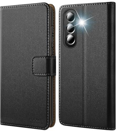 HOOMIL MagFlip Handyhülle für Samsung Galaxy A56 5G Hülle, Hochwertiges PU-Leder, Erstklassige Handwerkskunst, Klappbar Case Schutzhülle mit Kartenfach & Standfunktion - Schwarz