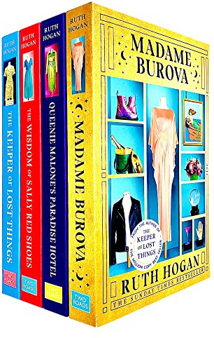 Ruth Hogan 4 Books Collection Set (The Wisdom of Sally Red Shoes, Queenie Malone's Paradise Hotel, The Keeper of Lost Things, Madame Burova)