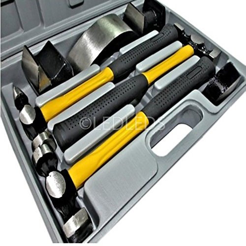 KIT MARTELLI E TASSI DA CARROZZIERE RIPARAZIONE AUTO CON VALIGETTA SET 7 PEZZI
