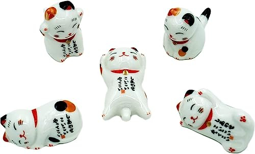 TRUEGOOD Cute Lucky Cat Chopsticks Rest Dinner Spoon Stand Knife Fork Holder