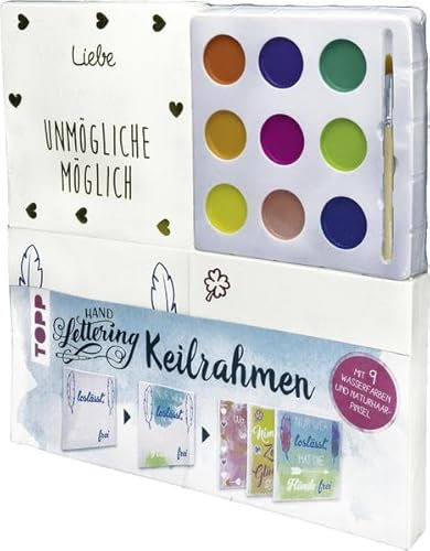 Handlettering Keilrahmen-Set: Effektvolle Motivkeilrahmen zum Bemalen mit Wasserfarbe