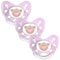 dentistar Silikon Schnuller 3er-Set - Größe 3, ab 14 Monate - Zahn- & kieferfreundlicher Nuckel mit Dental-Stufe – BPA-frei – Made in Germany - Bär, Rosa