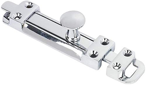 Dzina Sliding Surface Door Tower Bolt 150mm x 32mm (6 x 1. 1/4 Inch) Polished Chrome Pack of 2