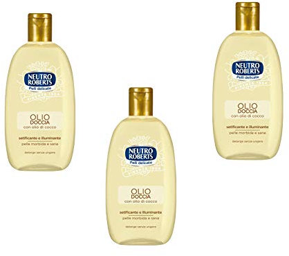Neutro Roberts Doccia Olio con olio di noce di cocco, 250 ml, 3 pezzi